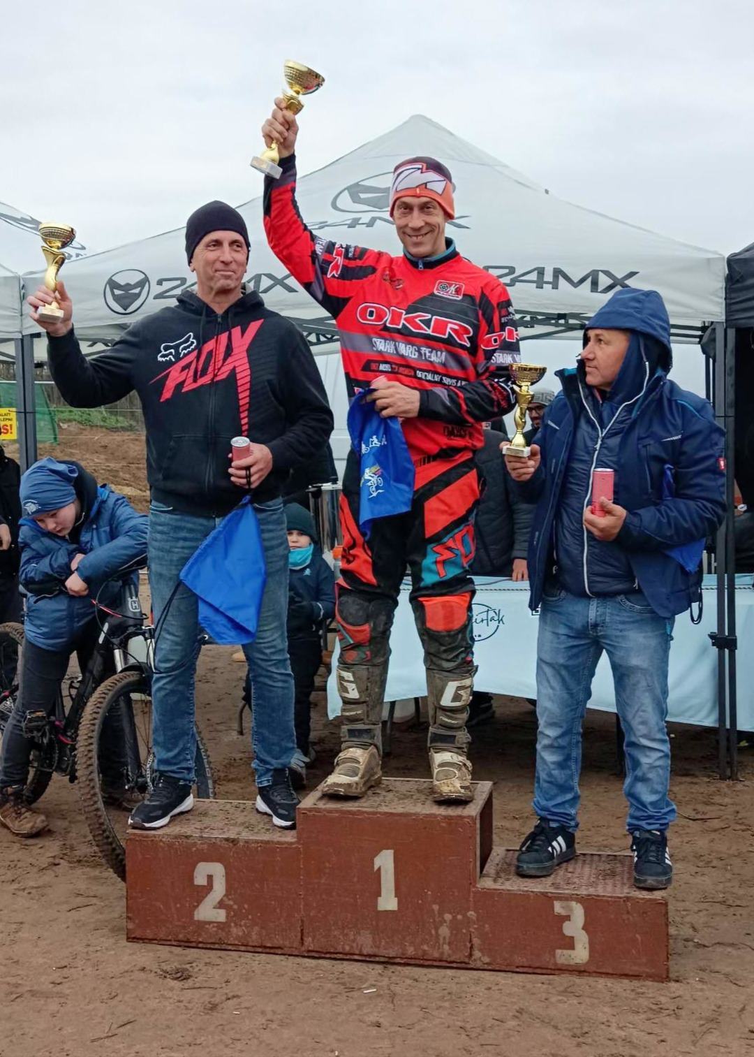 Gábor Grilmayer #22 on the podium P1